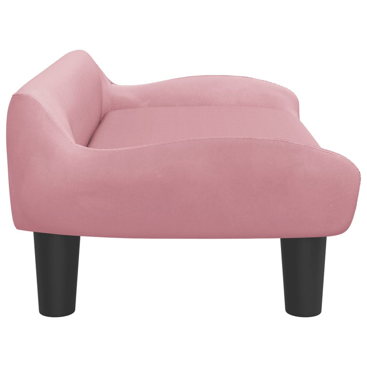 Barnsoffa rosa 70x40x24 cm sammet