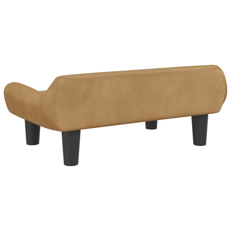 Barnsoffa brun 70x40x24 cm sammet