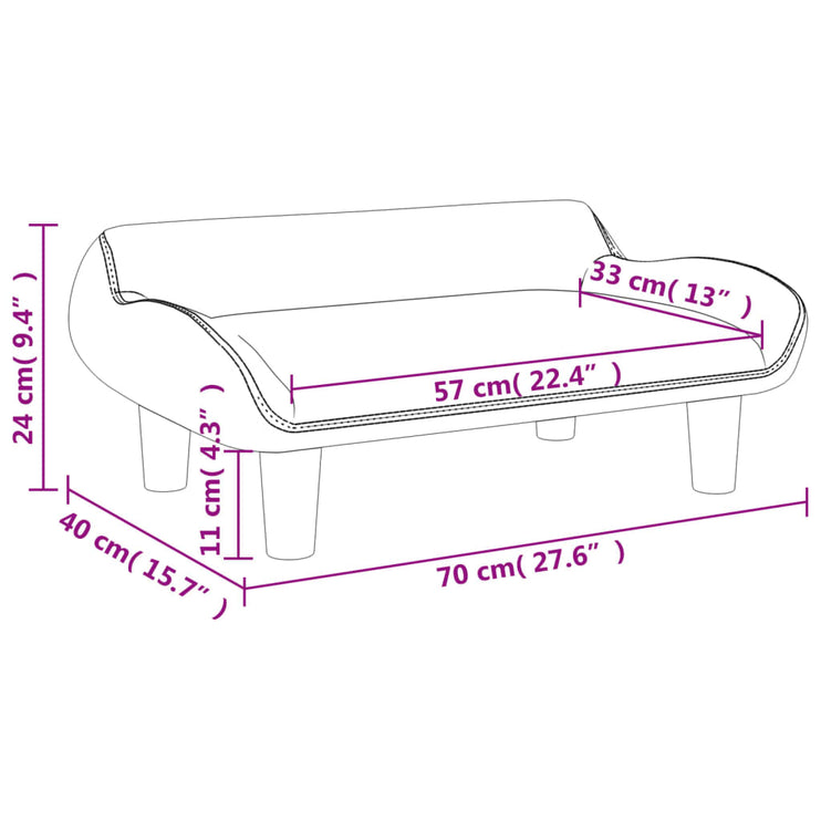 Barnsoffa brun 70x40x24 cm sammet