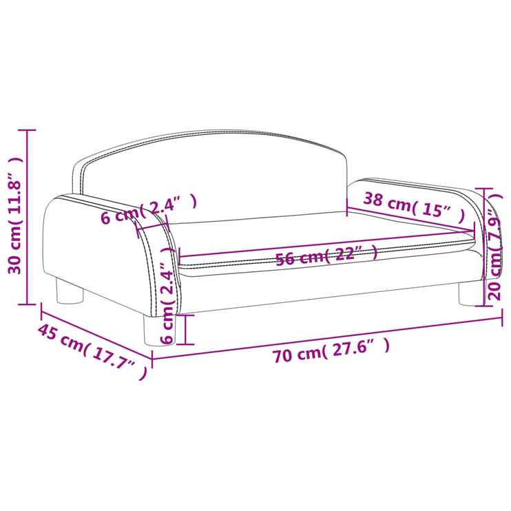 Barnsoffa brun 70x45x30 cm tyg