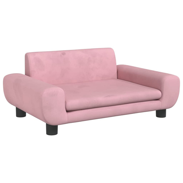 Barnsoffa rosa 70x45x33 cm sammet