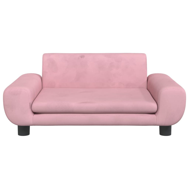 Barnsoffa rosa 70x45x33 cm sammet