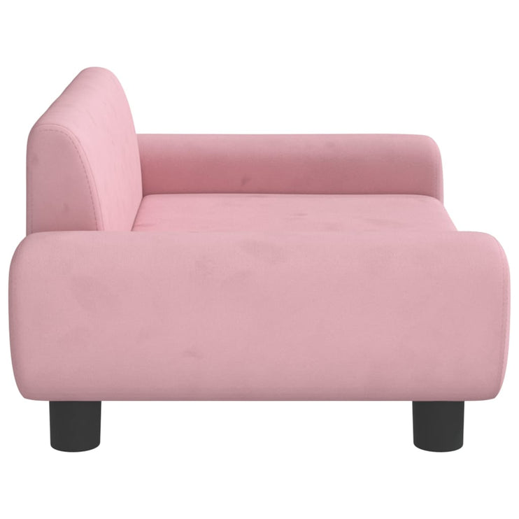 Barnsoffa rosa 70x45x33 cm sammet