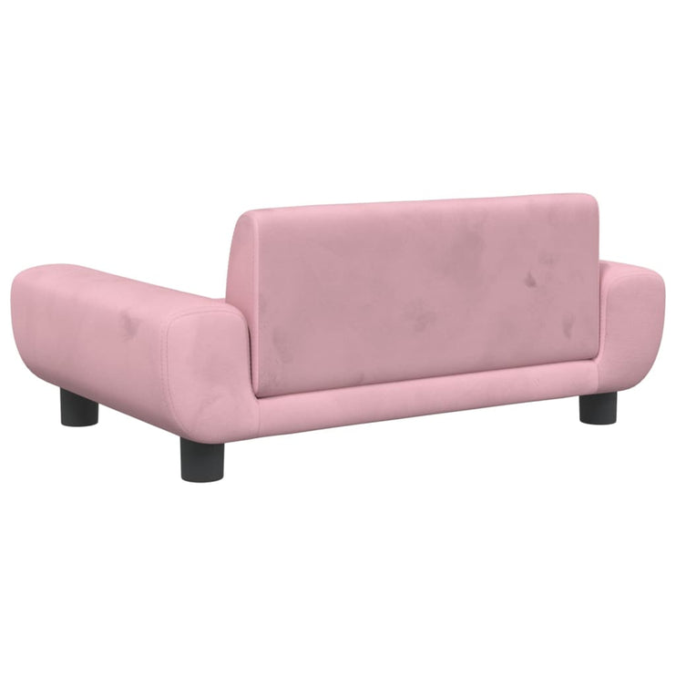 Barnsoffa rosa 70x45x33 cm sammet