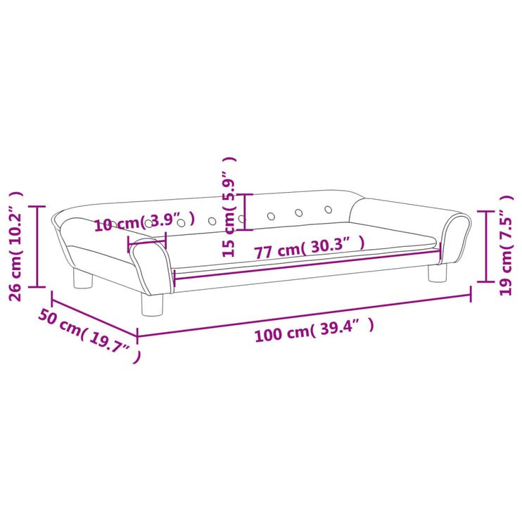 Barnsoffa blå 100x50x26 cm sammet