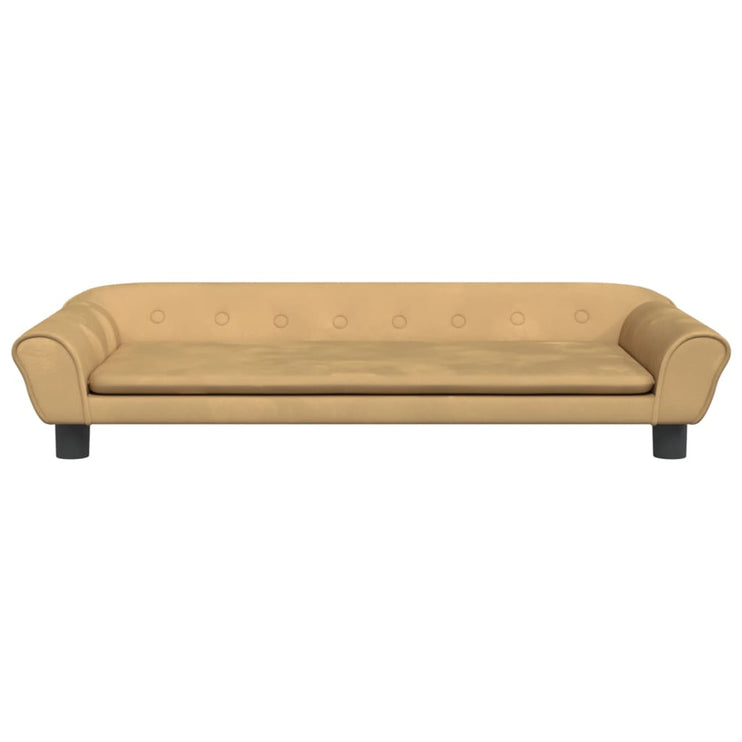 Barnsoffa brun 100x50x26 cm sammet