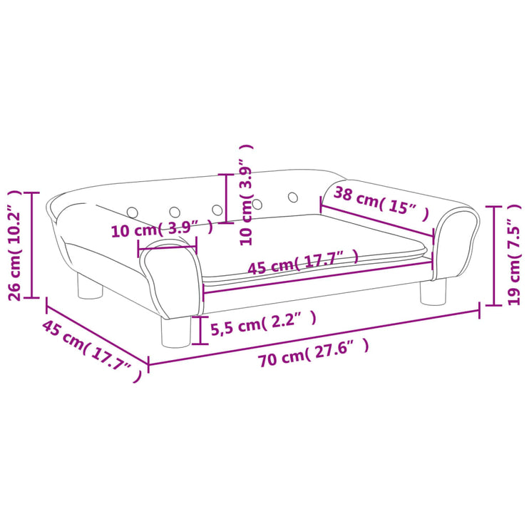 Barnsoffa brun 70x45x26 cm sammet