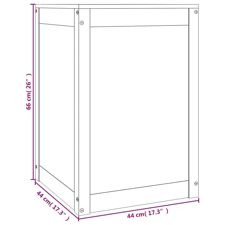 Tvättkorg 44x44x66 cm massiv furu