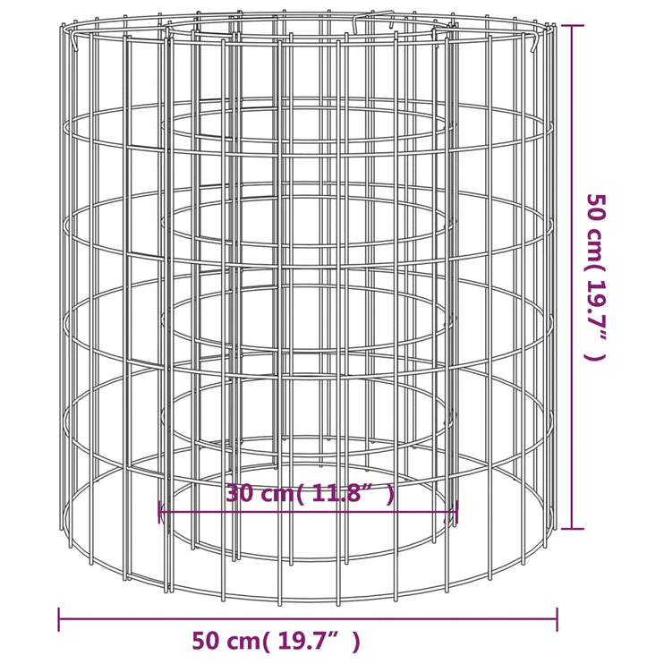 Gabion för eldstad Ø 50 cm galvaniserat järn