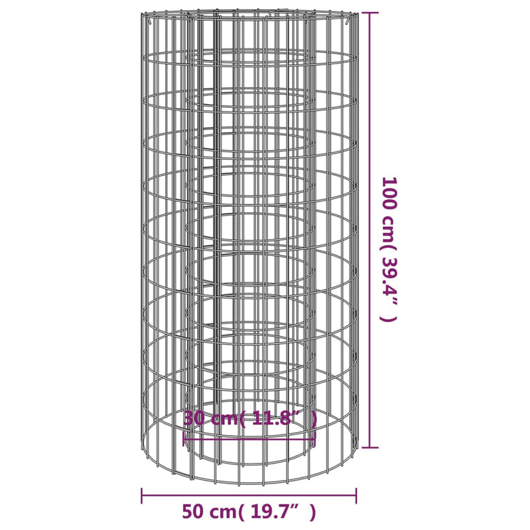 Gabion för eldstad Ø 50 cm galvaniserat järn