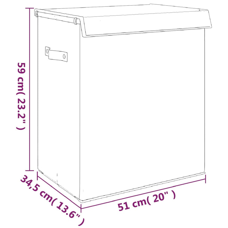 Vikbar tvättkorg grå 51x34,5x59 cm konstlinne