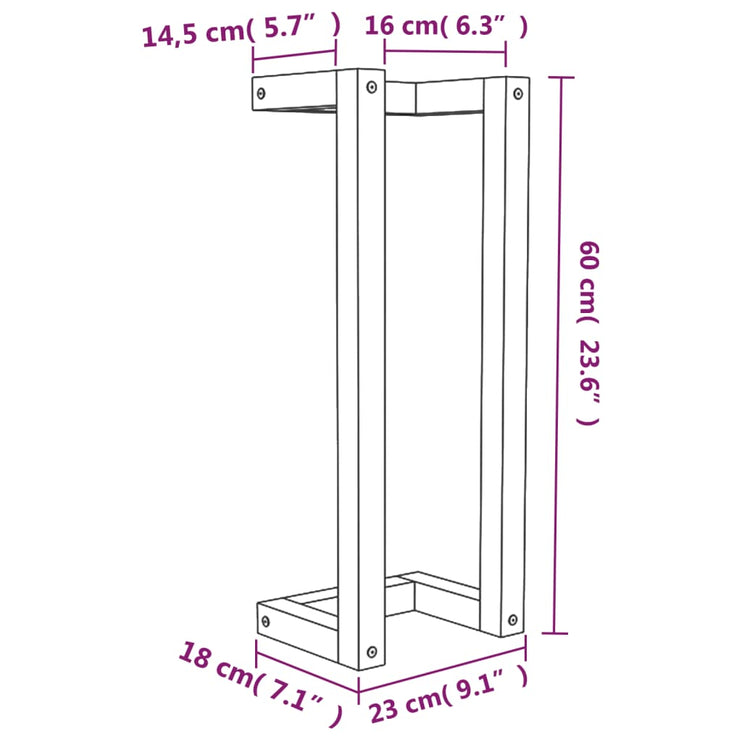 Handduksställ Vit 23x18x60 cm massiv furu