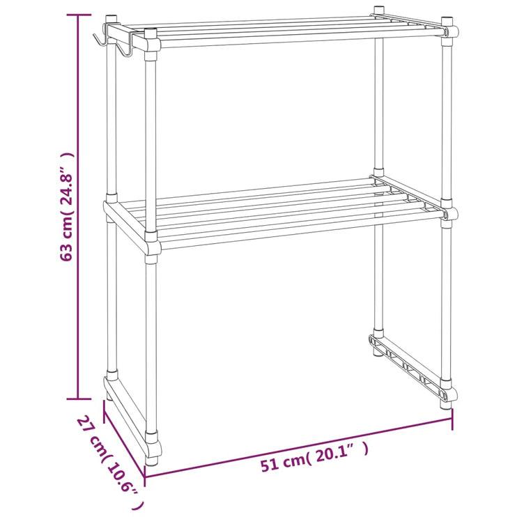 Mikrovågshylla vit 51x27x63 cm aluminium