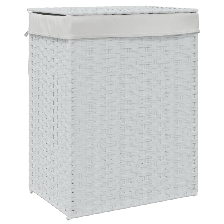 Tvättkorg med lock vit 46x33x60 cm konstrotting