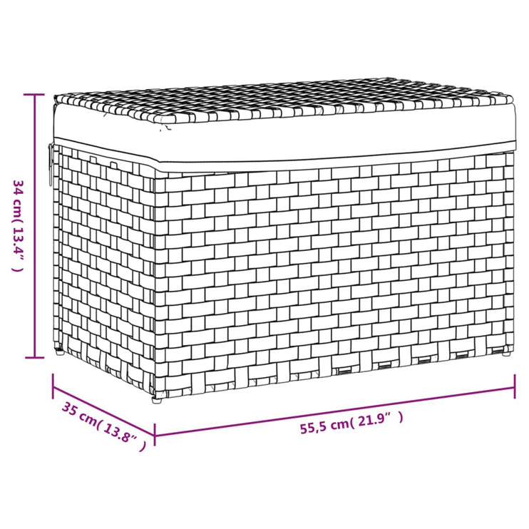 Tvättkorg med lock 55,5x35x34 cm konstrotting