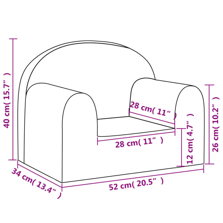 Barnsoffa rosa mjuk plysch