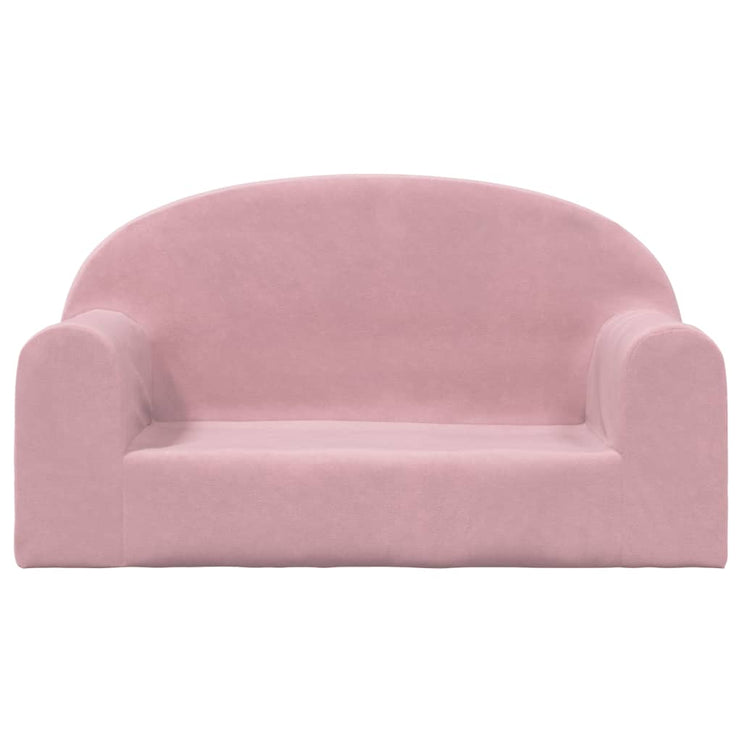 Barnsoffa 2-sits rosa mjuk plysch