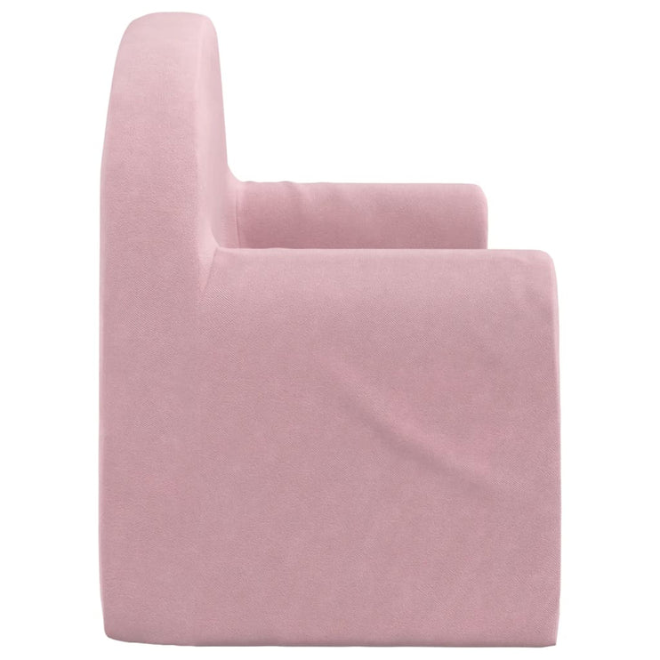 Barnsoffa 2-sits rosa mjuk plysch