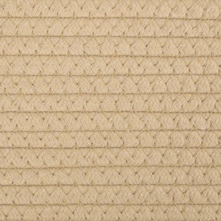 Tvättkorg beige och vit Ø55x36 cm bomull