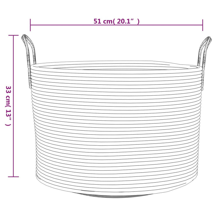 Förvaringskorg grå och vit Ø51x33 cm bomull