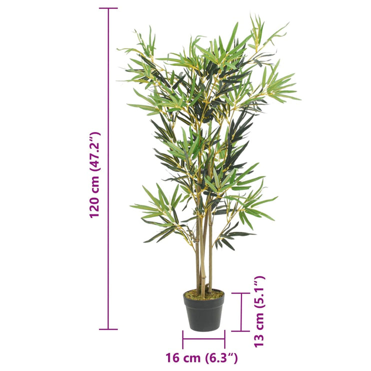 Konstväxt bambu 552 blad 120 cm grön