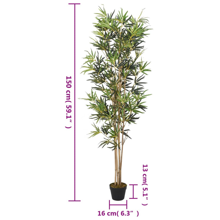 Konstväxt bambu 828 blad 150 cm grön