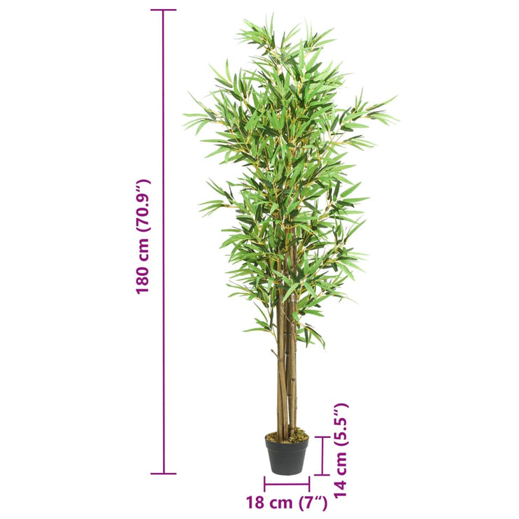 Konstväxt bambu 1288 blad 180 cm grön