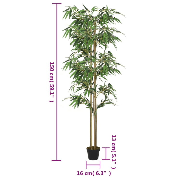 Konstväxt bambu 988 blad 150 cm grön