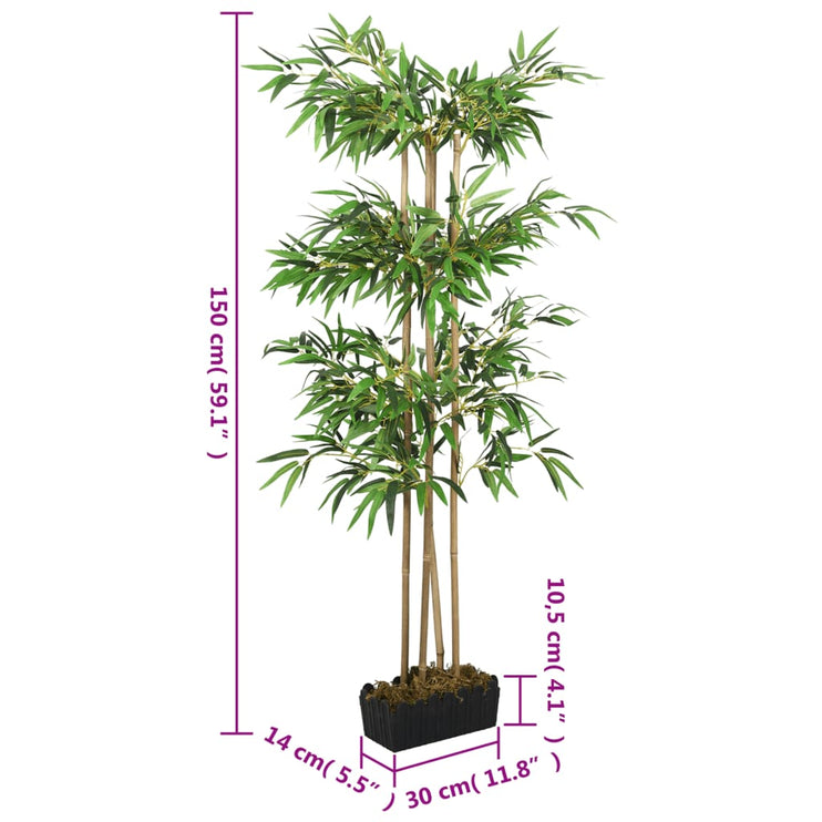 Konstväxt bambu 988 blad 150 cm grön