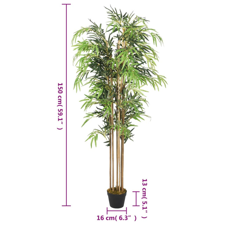 Konstväxt bambu 1095 blad 150 cm grön