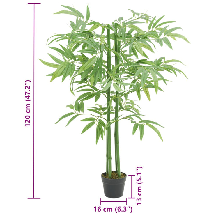 Konstväxt bambu 384 blad 120 cm grön