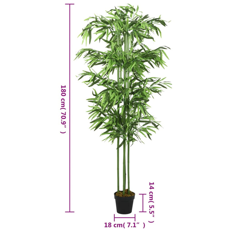 Konstväxt bambu 864 blad 180 cm grön