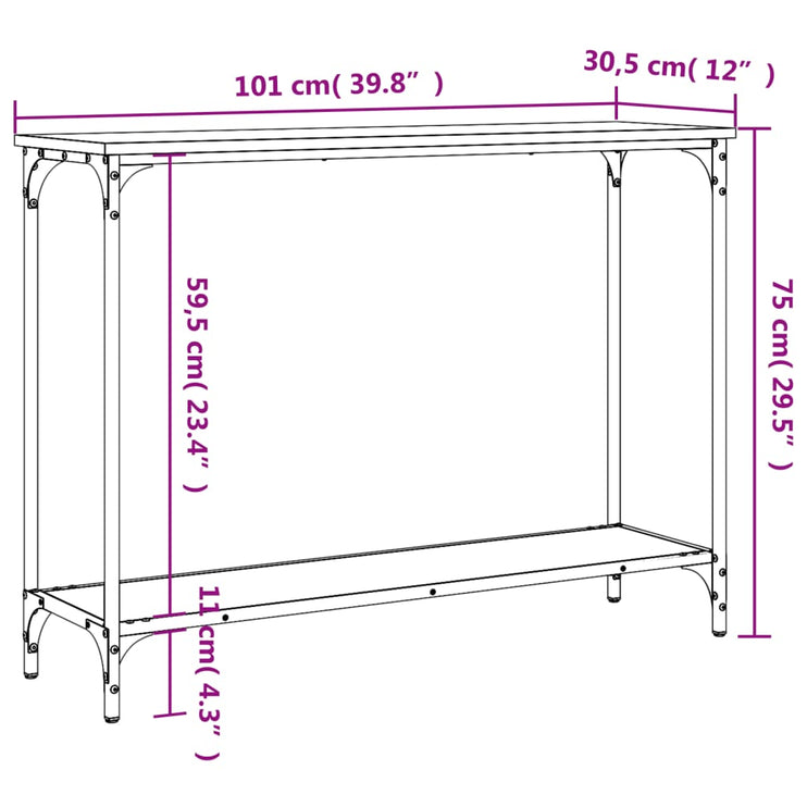 Avlastningsbord svart 101x30,5x75 cm konstruerat trä