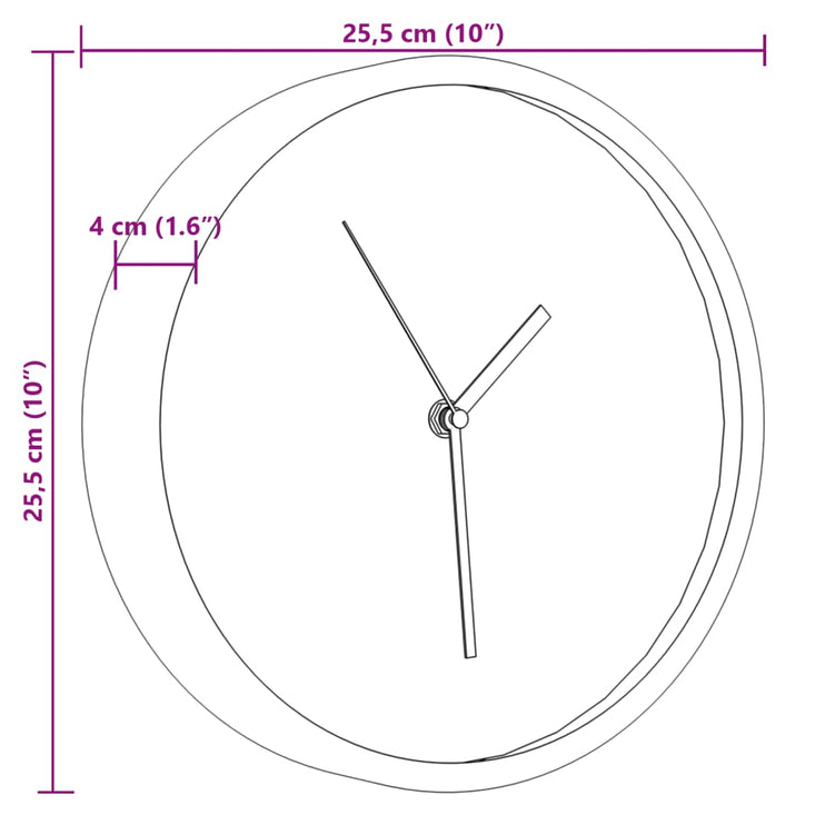 Väggklocka rosa Ø25,5 cm oolystyren och glas