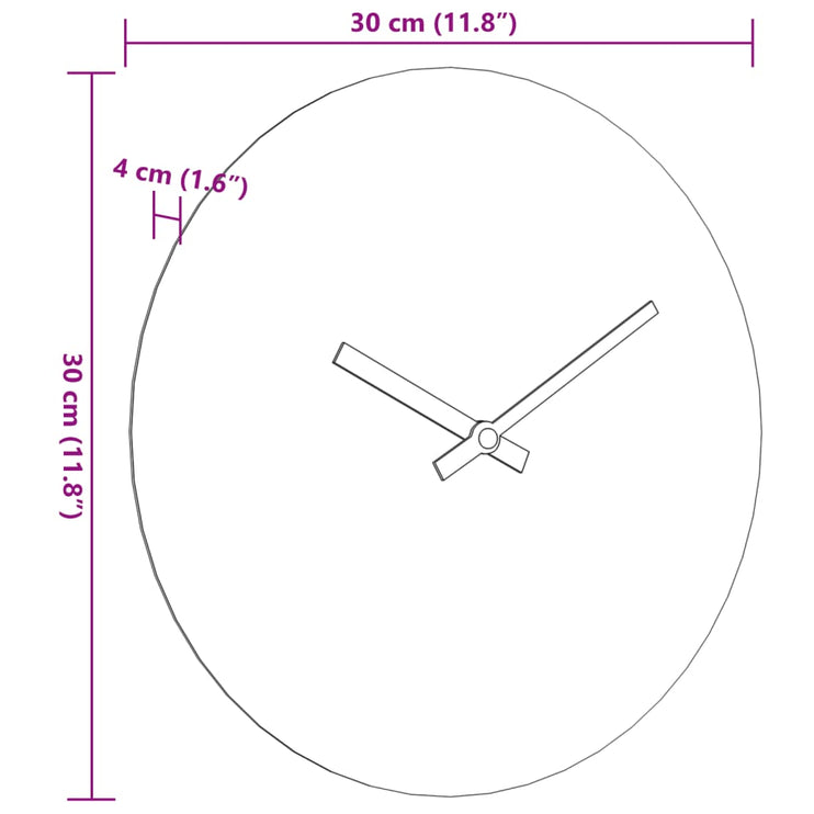 Väggklocka gul&svart Ø30 cm järn och konstruerat trä