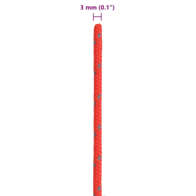 Tältlina med reflekterande remsor och fästen 50 m 3 mm