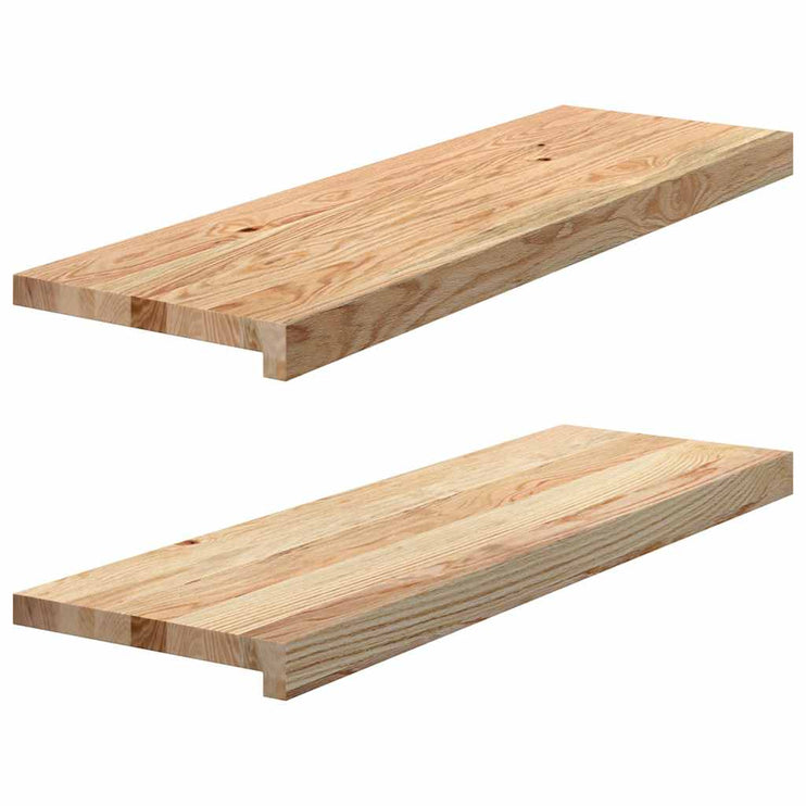 Trappstegsmattor 2 pcs obehandlad 80x25x2 cm massiv ek