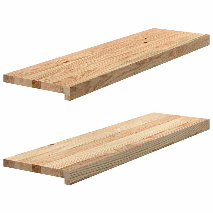 Trappstegsmattor 2 pcs obehandlad 90x25x2 cm massiv ek