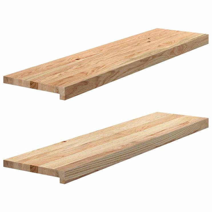 Trappstegsmattor 2 pcs obehandlad 100x25x2 cm massiv ek