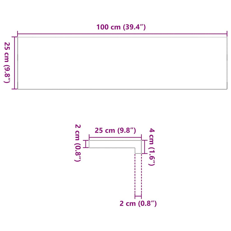 Trappstegsmattor 2 pcs obehandlad 100x25x2 cm massiv ek