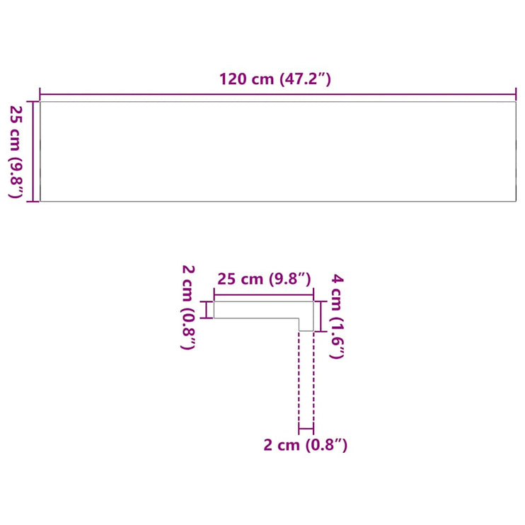 Trappstegsmattor 2 pcs obehandlad 120x25x2 cm massiv ek