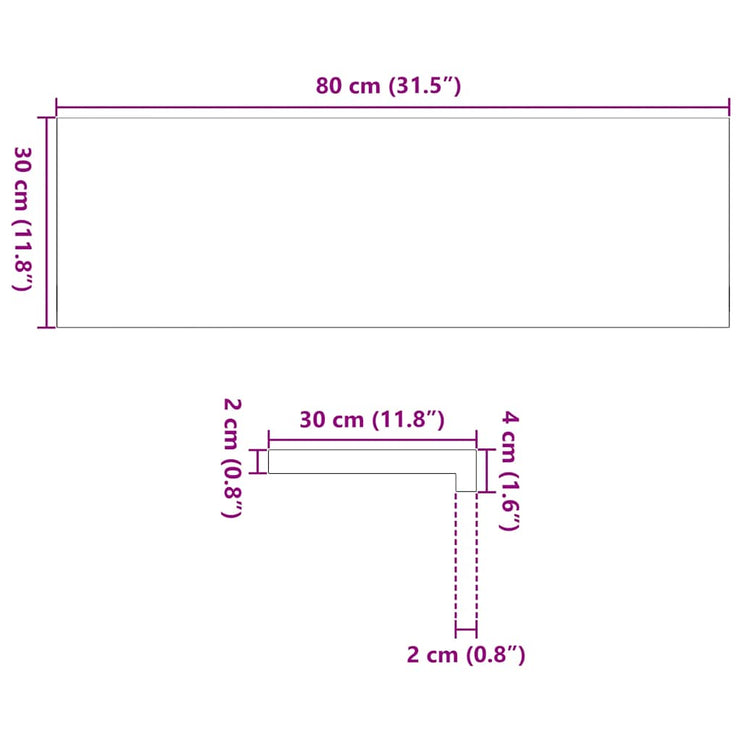 Trappstegsmattor 2 pcs obehandlad 80x30x2 cm massiv ek