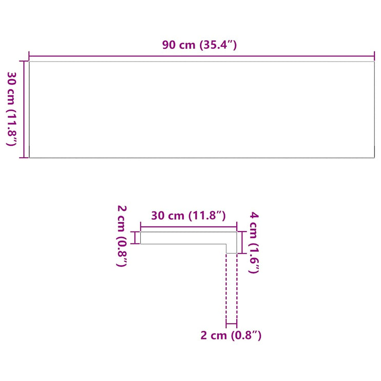 Trappstegsmattor 2 pcs obehandlad 90x30x2 cm massiv ek