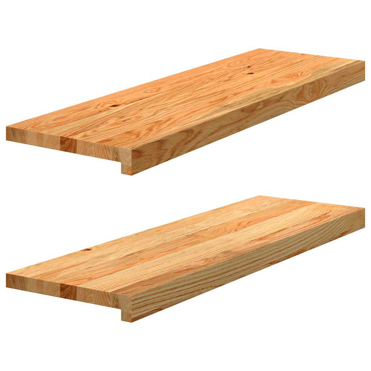 Trappstegsmattor 2 pcs ljusbrun 80x25x2 cm massiv ek