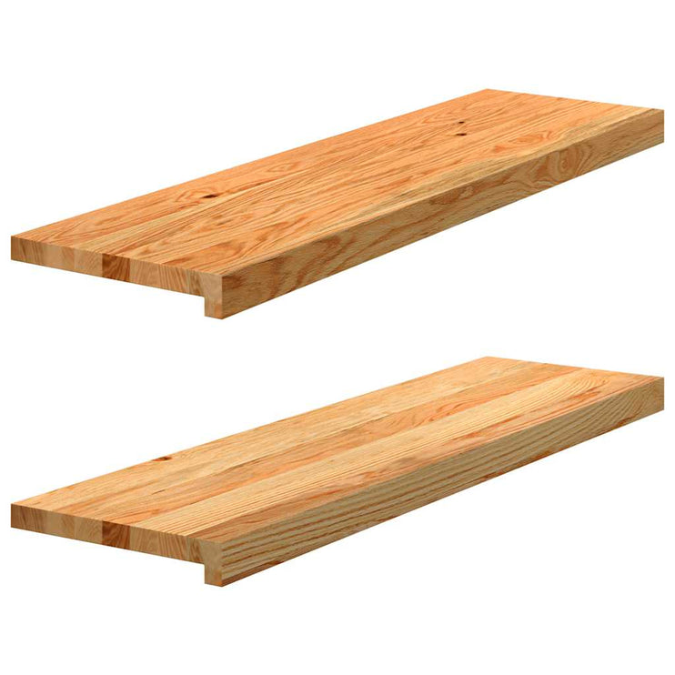 Trappstegsmattor 2 pcs ljusbrun 90x25x2 cm massiv ek