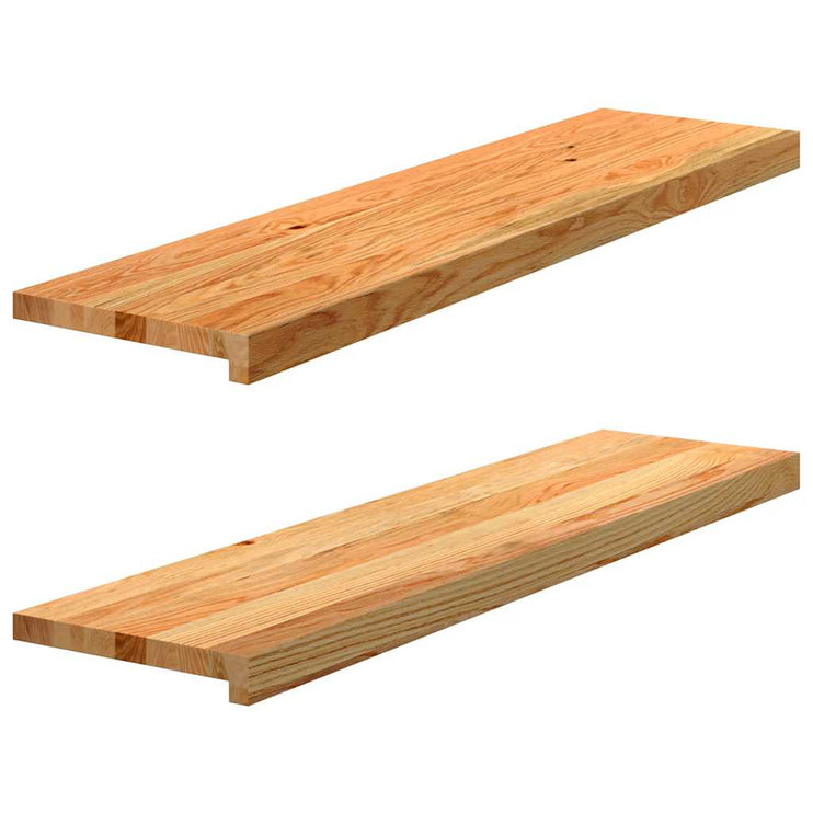 Trappstegsmattor 2 pcs ljusbrun 100x25x2 cm massiv ek