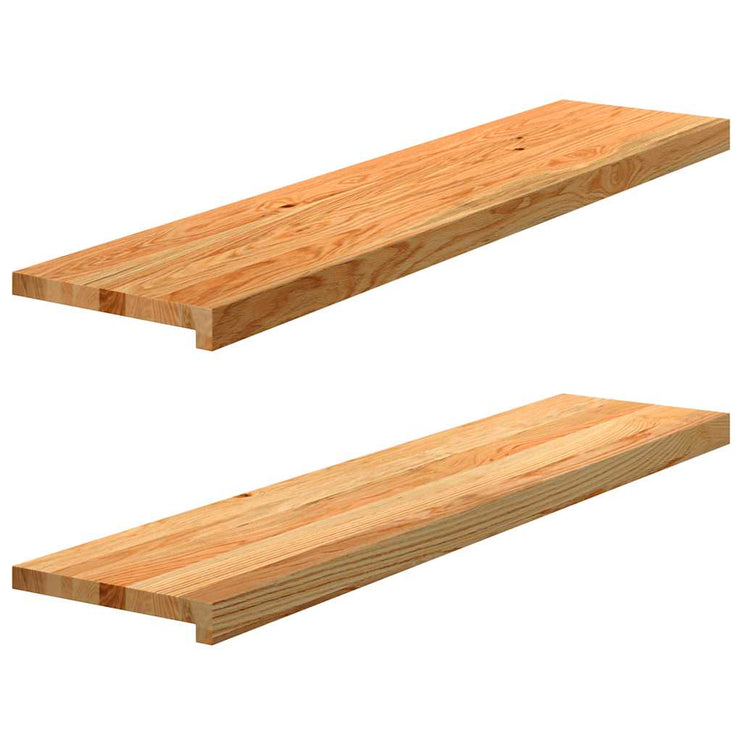 Trappstegsmattor 2 pcs ljusbrun 110x25x2 cm massiv ek