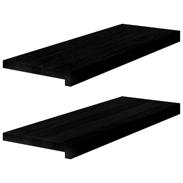 Trappstegsmattor 2 pcs mörkbrun 70x25x2 cm massiv ek