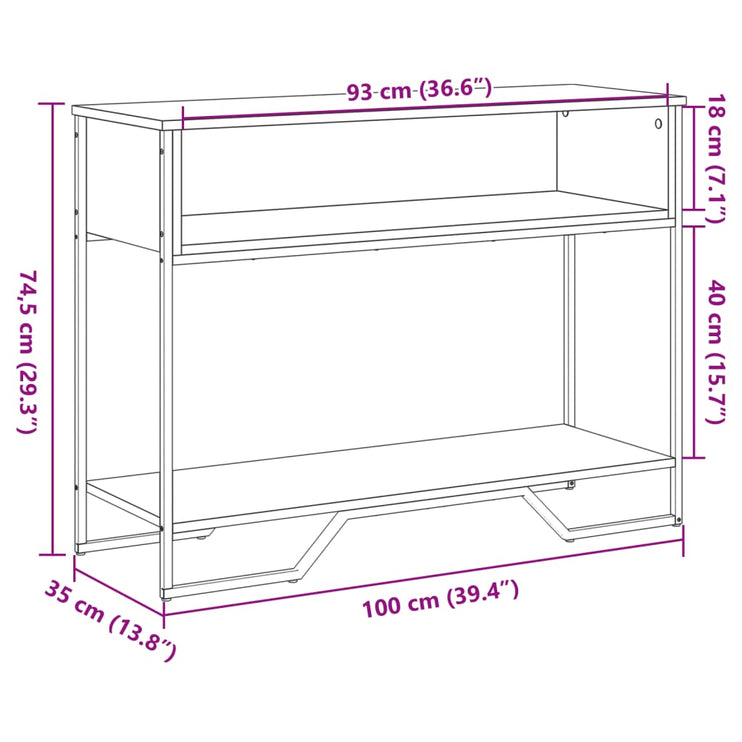 Avlastningsbord sonoma ek 100x35x74,5 cm konstruerat trä