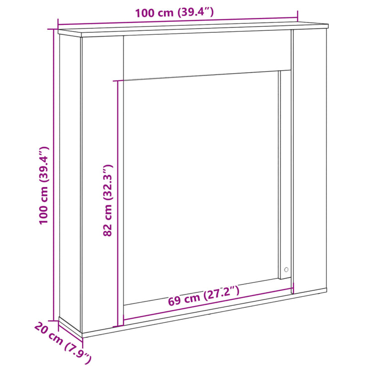 Spiselkrans sonoma-ek 100x20x100 cm konstruerat trä